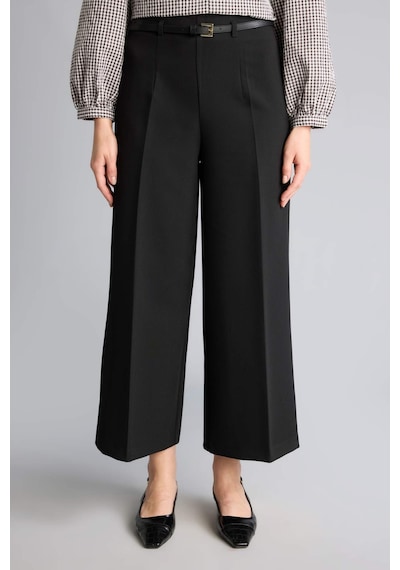 Defacto Culotte Yüksek Bel Düz Paça Pantolon E7242ax26aubk81 Siyah-bk81