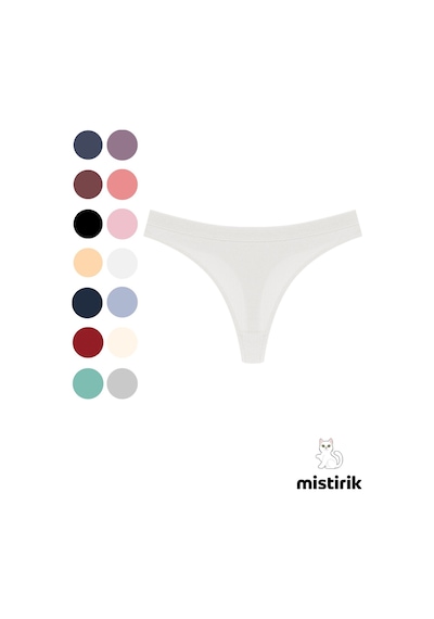 Mistirik Paulo Model Fitilli Esnek Kumaş String Tanga Beyaz Renk Beyaz