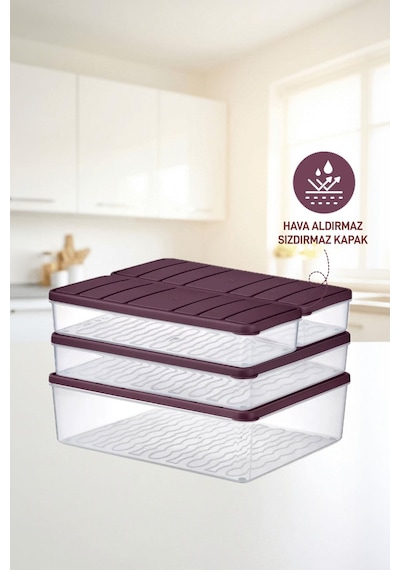 Selka Home 4'lü Set Nora Organizer Buzdolabı Buzluk Düzenleyici Saklama Kabı( 1 Ad. 4 Lt. 1 Ad. 2,25 Lt. 2 Ad. 1 Lt. )