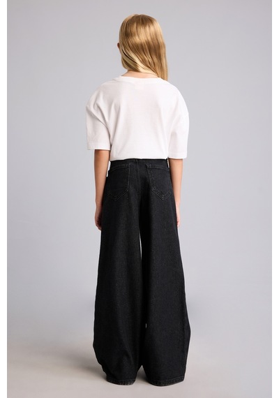 Defacto 90s Wide Leg Beş Cep Detaylı Jean Pantolon Kız Çocuk H6249a826aunm40 Siyah-nm40