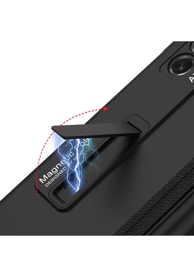 Samsung Uyumlu Galaxy Z Fold 2 Kılıf M-Magnet Standlı Kılıf Siyah