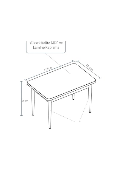 Familieconcept Tulca Serisi 70x110 Barok Desen Mdf Masa Sabit Mutfak Masası Çam