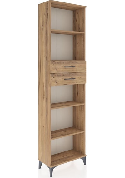 Arges Dolap 4 Raflı 2 Çekmeceli 60x30x221 Çam-çam Çam