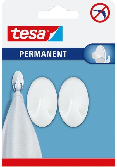Permanent Askı Plastik Küçük Oval Beyaz 2 Adet X 3 Paket Toplam 6 Askı Diğer