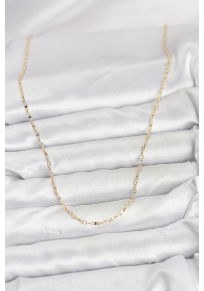 Cm 14k Gold Renk Gemici Zincir Model 60 Cm Kadın Kolye - Lisinya Çok Renkli