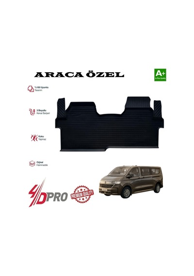 Transit Custom Van Uzun Şase 4d Havuzlu Kavuçuk Paspas 2025 2026 2027