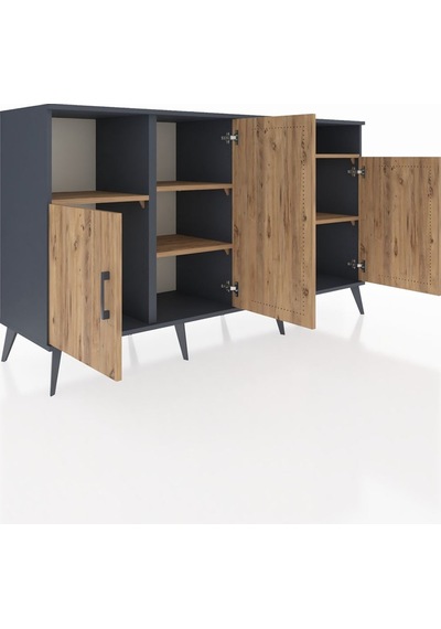 Kronos Konsol 5 Raflı 4 Kapaklı 176x59x99 Antrasit-çam Atlas Çam - Antrasıt Kronos Konsol 5 Raflı 4 Kapaklı 176x59x99 Antrasit-çam Atlas Çam - Antrasıt