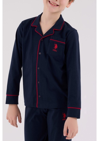 U.S. Polo Assn. Erkek Çocuk Lacivert Pijama Takımı Us2234-c-v1