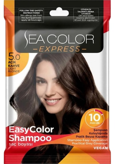 Sea Color Express Amonyaksız Şampuan Saç Boyası 30 Ml 5.0 Numara Açık Kahve