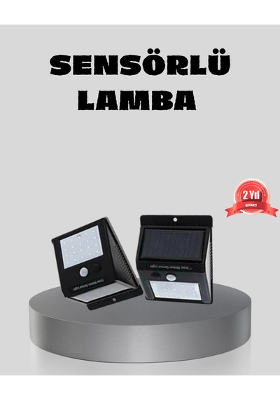 Hubrendy Tekno Güneş Enerjili Sensörlü Dış Mekan Duvar Lambası 3 Modlu, 2200mah Pil, 120 Algılama