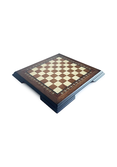 Flat Ayaklı Ahşap Satranç Tablası Küçük Gül 35x35cm