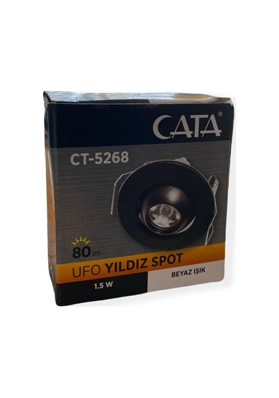Ct-5268 1.5w Hareketli Led Ufo Yıldız Spot 6400k Beyaz Işık Siyah Kasa
