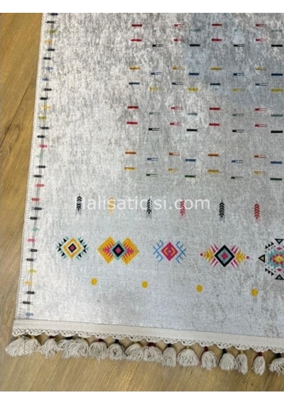 Salerno Çamaşır Makinesinde Yıkanabilir Kilim Halı Hs1040 Çok Renkli