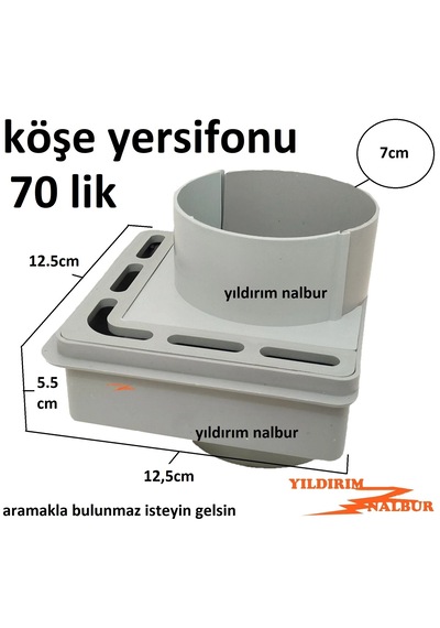 Köşe Yer Sifonu Balkon Gideri 70 Lik Gider Plastik Köşe Sifon Ken