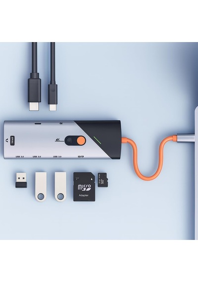 Store 9in1 Usb-c Docking Station 4k 60hz Hdmı, 1000mbps Ethernet, 3 Usb 3.0, 90w Pd Şarj, Sd/tf Kart Okuyucu, Taşınabilir Çoklu Bağlantı Hub I Laptop Tablet Ve Telefon İçin Zr1146