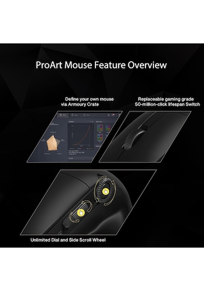 Asus Proart Md300 Kablosuz Bluetooth Mouse Siyah 90xb04f0-bmu000