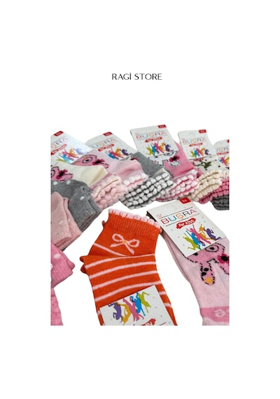Ragi Store 8'li Çocuk Patik Okul Çorabı Mix Desen Karışık