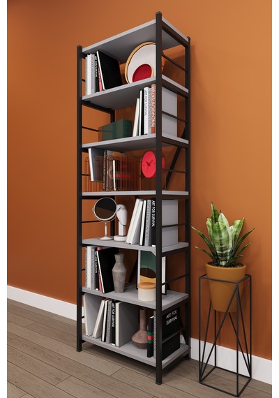 Modern 6 Raflı Metal Kitaplık Üçlü Ayrılabilir Modül Dekoratif Çok Amaçlı Kitaplık Metalk01 Kül Gri Modern 6 Raflı Metal Kitaplık Üçlü Ayrılabilir Modül Dekoratif Çok Amaçlı Kitaplık Metalk01 Kül Gri