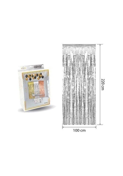 Lüks Kapı Perdesi Gümüş 100 220 Cm M152, 465758765457645