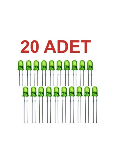20 Adet 5mm Yeşil Led Rodevino