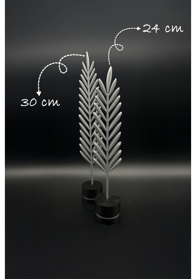 Modern Minimalist Doğa Temalı Yaprak Seti Gümüş Gri Renkli Dekoratif Obje Gümüş Gri - 698301863