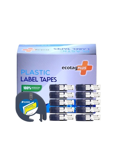 Ecotagplus Dymo Letratag Muadili Plastik Serit Etiket Sarı 10 Lu Pak