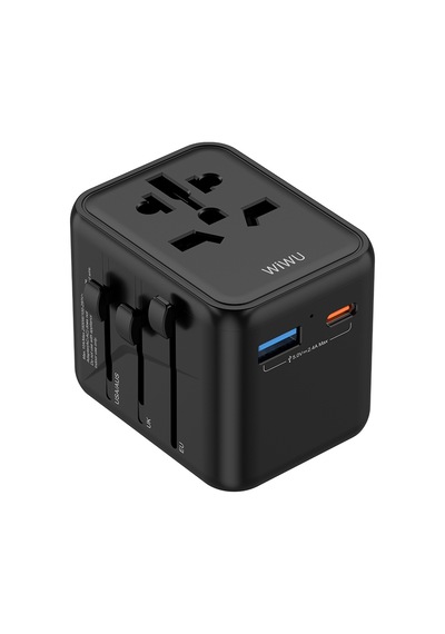 Wiwu Wi-ua012 Çoklu Universal Tr/us/uk/aus/eu Uyumlu Seyahat Şarj Adaptörü 12w Siyah