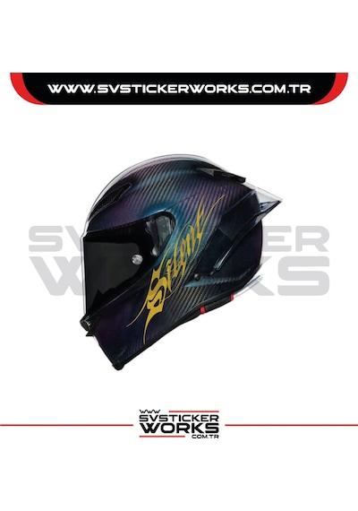 Silent Sticker Kask Sticker Kasklar Uyumlu Tek Yön 1 Adet Altın