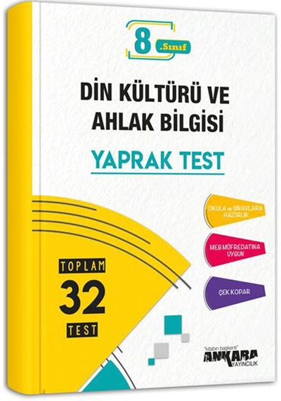 Ankara Yayınları 8. Sınıf Lgs Din Kültürü ve Ahlak Bilgisi Yaprak