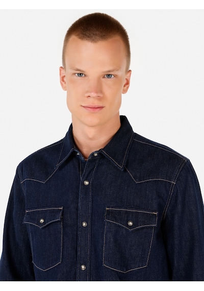 Colin's Colins Mavi Erkek Gömlek U.kol Denim Mavi
