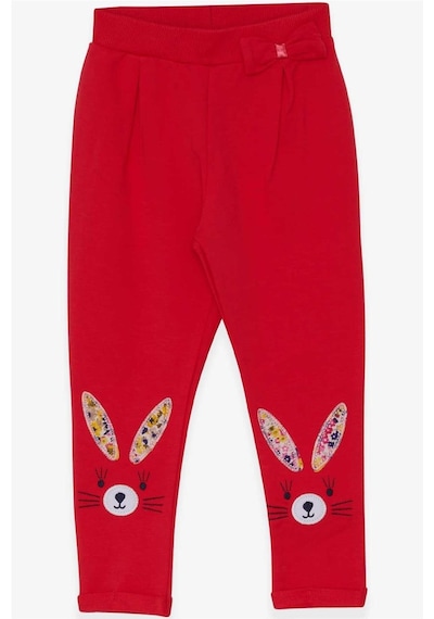 Breeze Kız Bebek Tayt Pantolon Tavşan Nakışlı 9 Ay-3 Yaş, Narçiçeği