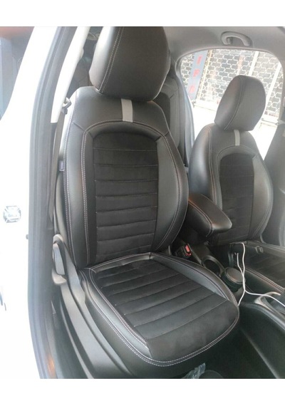 Uyumlu Fiat Egea Özel Taytüyü Deri Karışımı Arka Sırt 2 Parca Kolcaksız