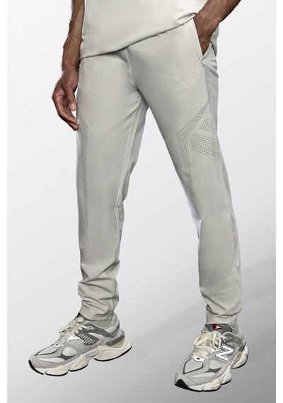 Slim Dokuma Jogger Lazer Kesim Detaylı, Slim Fit Eşofman Altı Gri