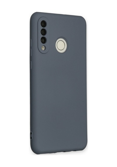 Huawei P30 Lite Uyumlu İçi Kadife Lansman Tasarım Silikon Telefon Kılıfı Petrol Gri