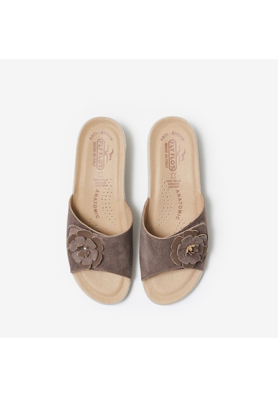 6004-taupe Terlik Kadın T5 K40 Ge Fly Flot Cloth Slipper Cloth Taupe Rovere