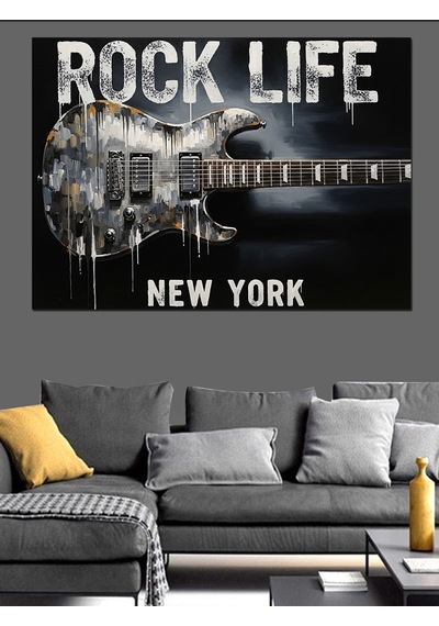 Rock Hayat New York Dekoratif Kanvas - Mdf Ahşap Tablo
