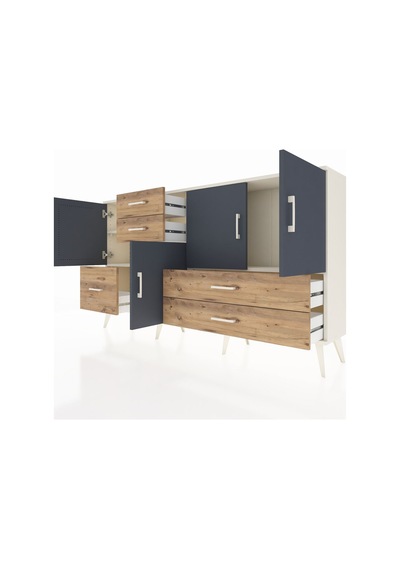 Arges Konsol 4 Raflı 5 Çekmeceli 4 Kapaklı 176x30x99 Aytaşı-antrasit/çam Antrasıt/atlas Çam - Aytası Arges Konsol 4 Raflı 5 Çekmeceli 4 Kapaklı 176x30x99 Aytaşı-antrasit/çam Antrasıt/atlas Çam - Aytası