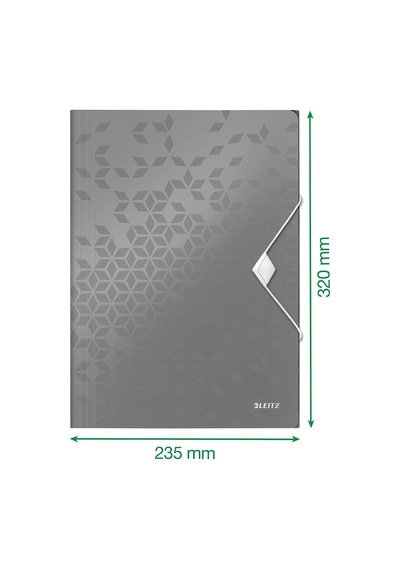 45990051 Wow A4 İnce Lastikli 3 Katlı Dosya, Metalik Buz Mavisi, 150 Sayfa Kapasiteli