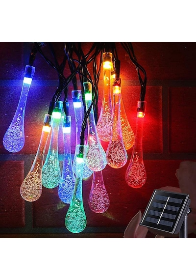 Exeo Su Damlası Solar Bahçe Parti Ledi 50 Led Lamba Aydınlatma