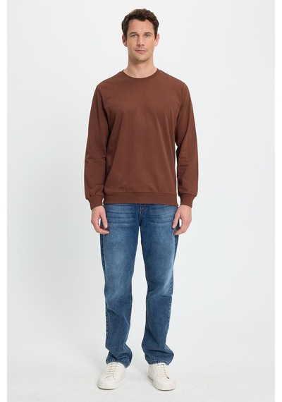 Tudors Erkek Relax Fit Rahat Kesim %100 Pamuk 2 İplik Bisiklet Yaka Kahverengi Sweatshirt-41519 Kahverengi Tudors Erkek Relax Fit Rahat Kesim %100 Pamuk 2 İplik Bisiklet Yaka Kahverengi Sweatshirt-41519 Kahverengi