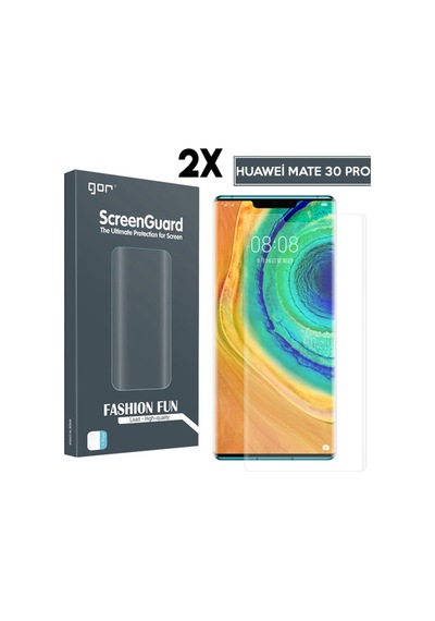 Gor Huawei Mate 30 Pro 3D Kavisli Full Kaplama Darbe Emici Ekran Şeffaf (394362921)