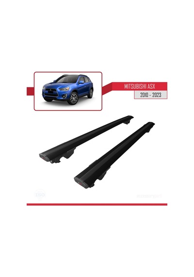 Mitsubishi Asx / Rvr Mk3 2010-2023 Arası İle Uyumlu Hook Model Anahtar Kilitli Ara Atkı Tavan Barı Siyah