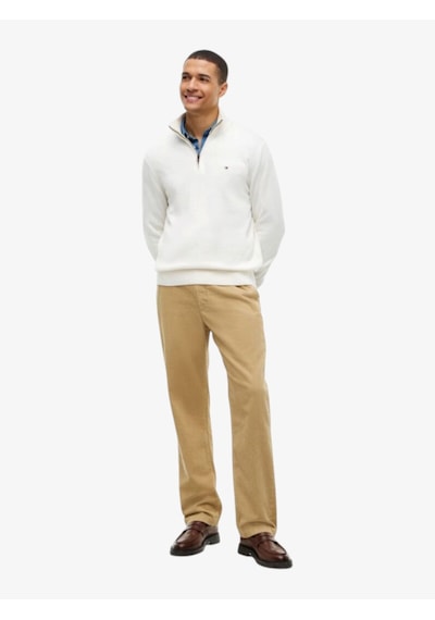 Tommy Hilfiger Pıma Org Ctn Cashmere Zıp Mock Erkek Sarı Kazak - Mw0mw28049