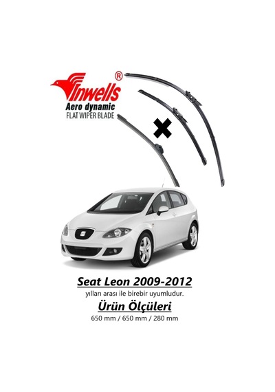 Seat Leon Ön Ve Arka Aerodinamik Silecek Takımı 2009-2012