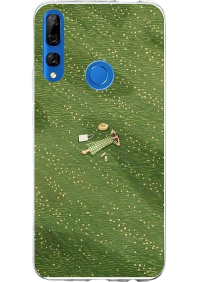 Honor 9x Uyumlu Zamanı Durduran Yeşil Papatya Düşleri Baskılı Silikon Kılıf Renkli