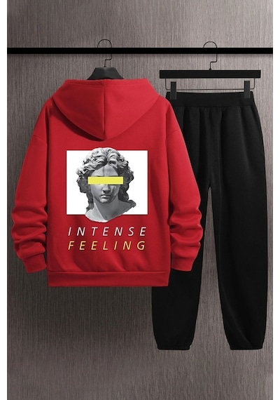 Uyguntarz Unisex Aesthetic Eşofman Takımı Kırmızı