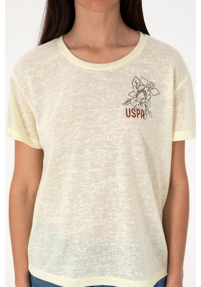U.S. Polo Assn. Kadın Limon Bisiklet Yaka Tişört 50299755-VR035