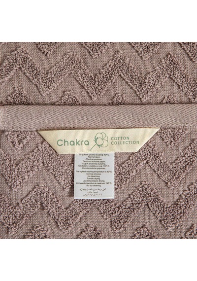 Chakra Zigzag %100 Pamuk Banyo Havlusu 70x140 Cm Lila