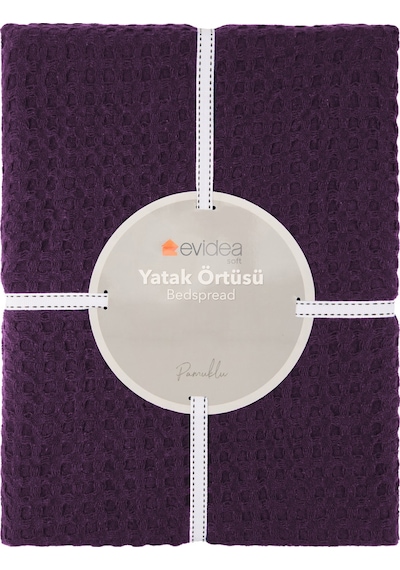 Soft Venna Çift Kişilik Yatak Örtüsü - Mor - 200x230 Cm Renkli
