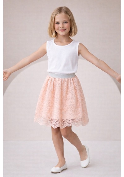 Fesshera Kids Kız Çocuk Etek Dantelli Beli Lastikli Ve Simli Şık Tasarım Özel Gün Ve Bayramlık 29 Ekim , 23 Nisan Somon Fesshera Kids Kız Çocuk Etek Dantelli Beli Lastikli Ve Simli Şık Tasarım Özel Gün Ve Bayramlık 29 Ekim , 23 Nisan Somon